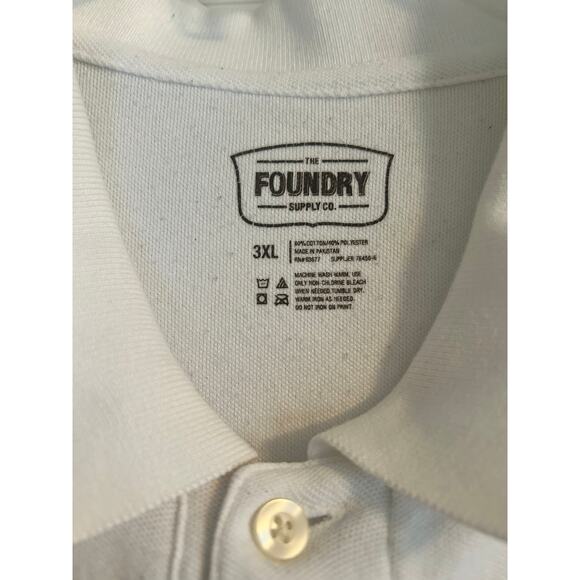VGUC The Foundry Men's White Collared Short Sleeve Shirt Size 3XL - Picture 3 of 4